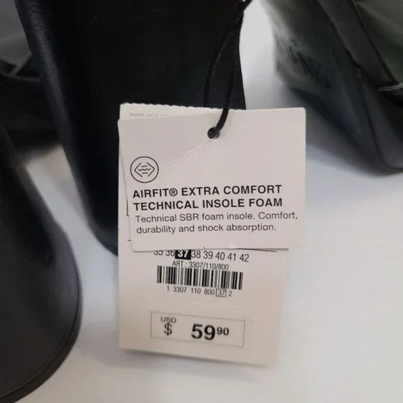 ZARA HIGH-HEEL PLATFORM SANDALS BLACK SIZE 63307/110